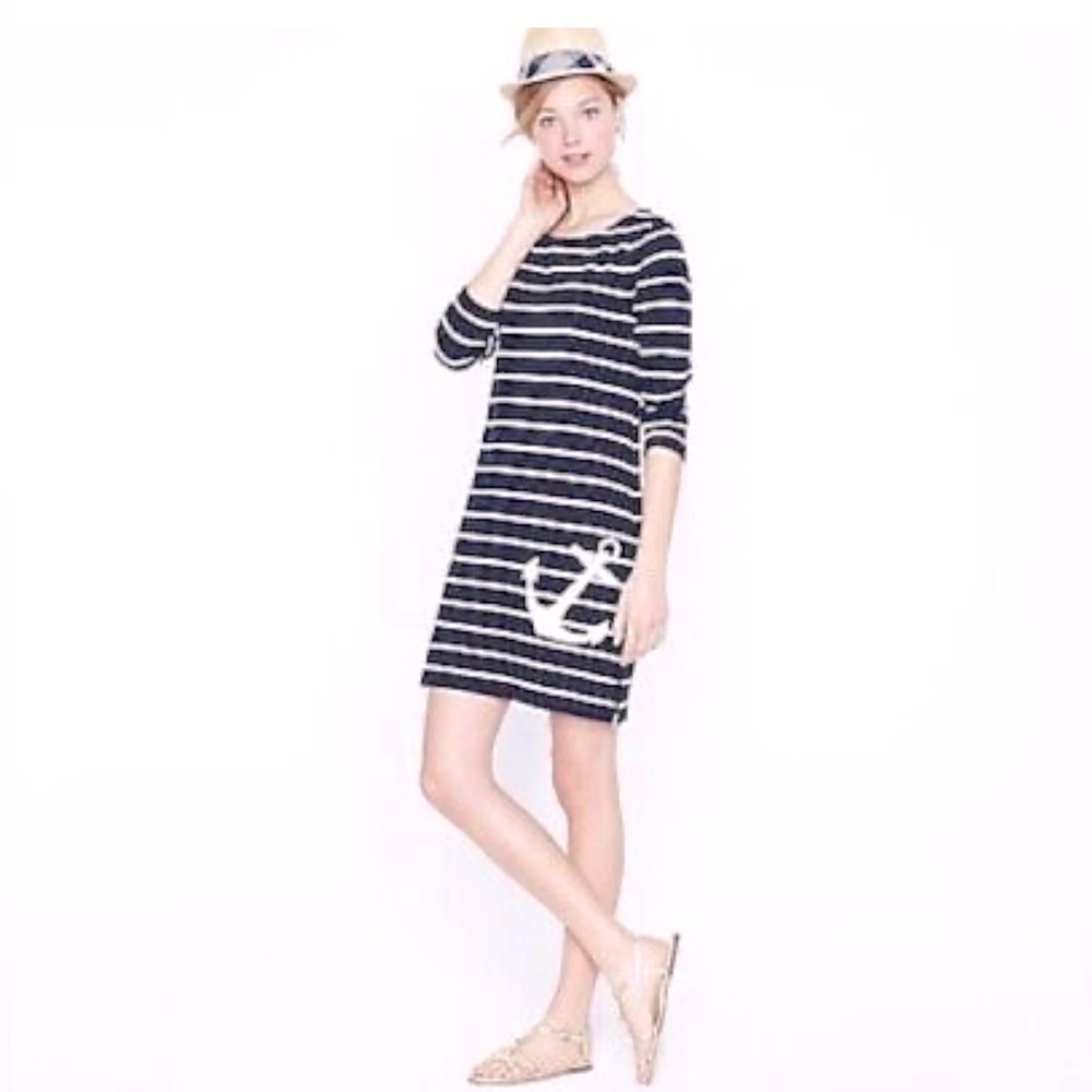 J Crew Striped Anchor Dress